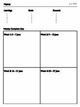 The one-page monthly planning sheet