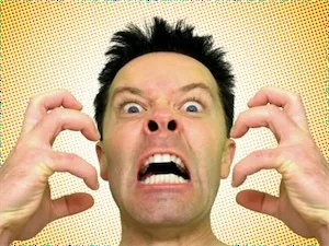An angry customer on the phone