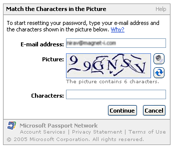MS Passport Captcha